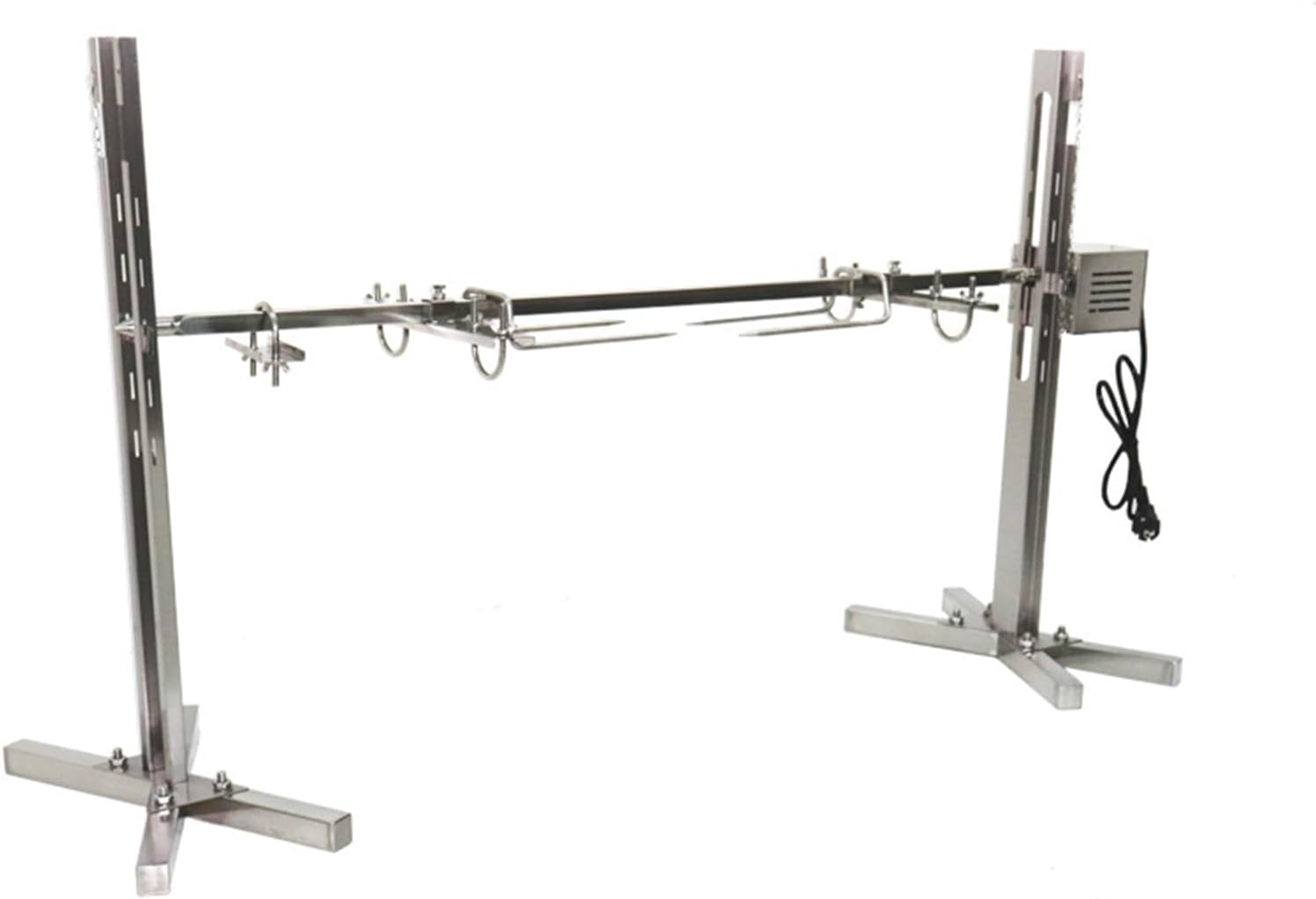 51'' BBQ Grill Kit,25W Rotatable Motor BBQ Rotisserie Kit,Height Adjustable,Load Capacity 88 lbs,Suitable for Outdoor Party Campfire Barbecue