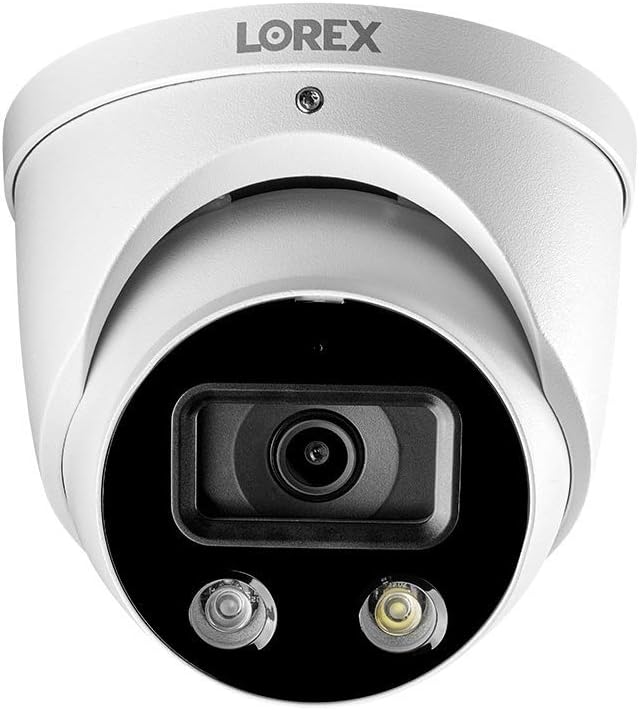 Lorex 4K Security Camera System, Ultra HD IP Indoor/Outdoor Wired POE Metal Dome Cameras and Smart Motion Detection, Active Deterrence Video Surveillance, 2TB 8 Channel NVR, 4 Cameras