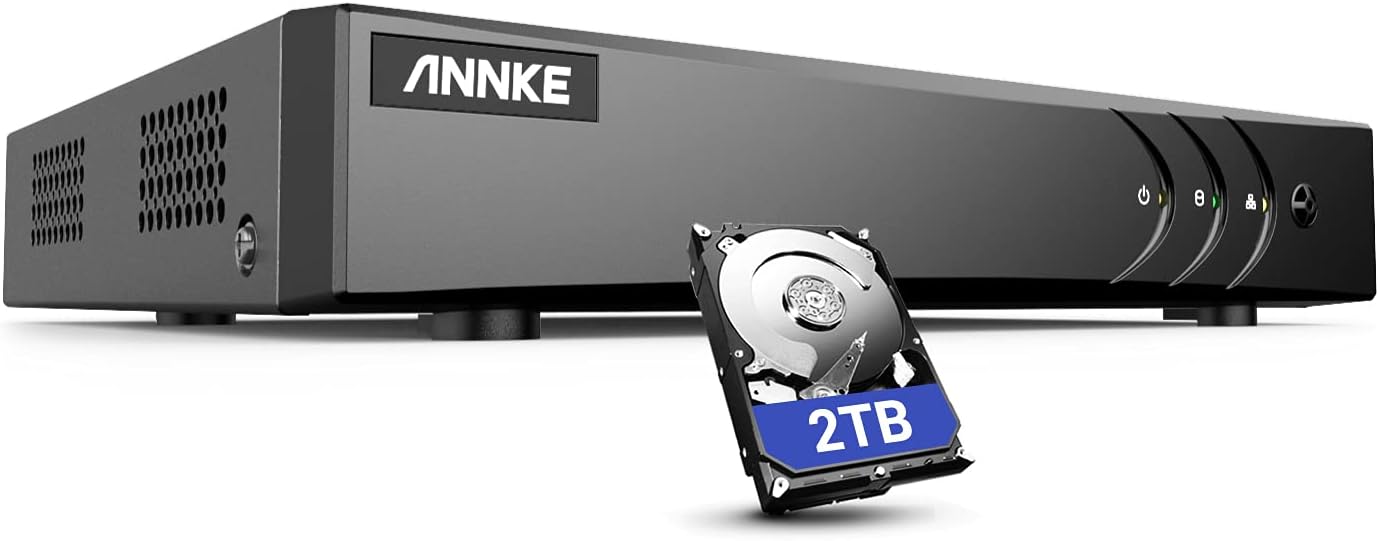 ANNKE 3K Lite 8CH Digital Video Recorder, H.265+ Hybrid 5-in-1 DVR with AI Human/Vehicle Detection, Work with 3K/5MP/4MP/2MP TVI/AHD/CVI/CVBS Cameras for Home Business Surveillance, 2TB HDD Included