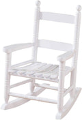 Fox Valley Traders Child's White Rocking Chair – Solid Hardwood Construction with Slatted Back & Seat – Classic 22.5' Nursery Chair for Toddlers