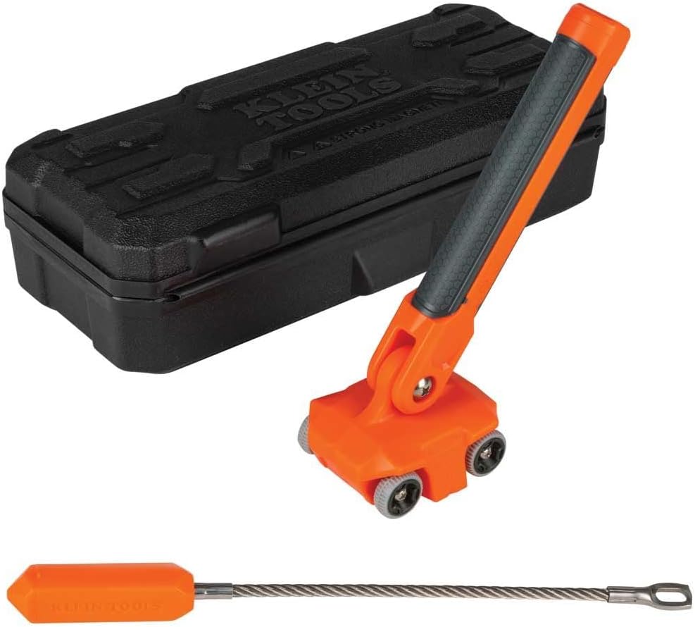 Klein Tools 80051 Wire Puller Kit, Made in USA, with 30-Foot Glow Fish Rod and Magnetic Wire Puller, 2 Piece