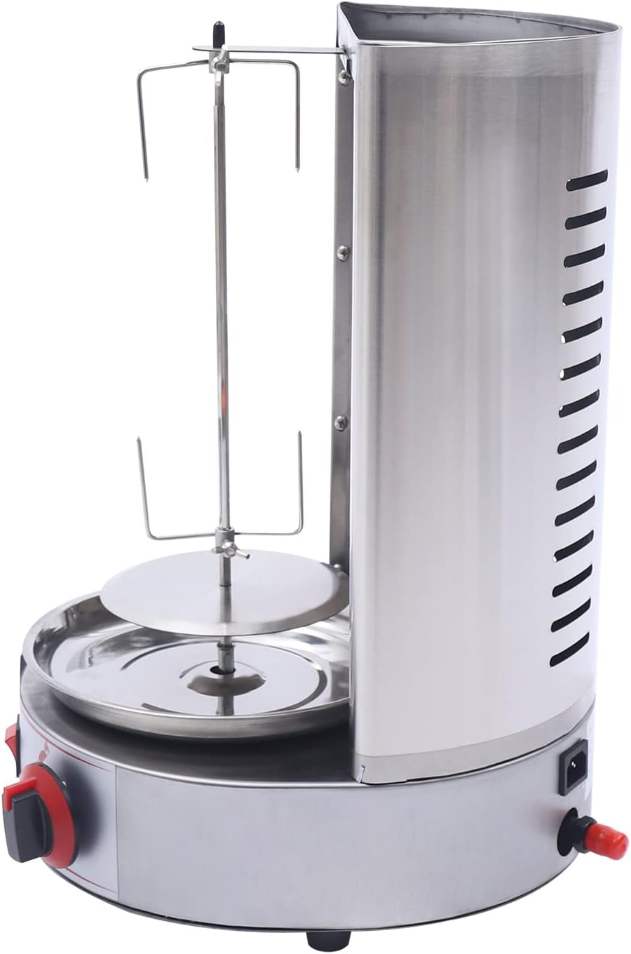 Gas Shawarma Machine Commercial Shawarma Rotisserie, LPG Gyro Machine Gas Vertical Broiler, Countertop Gyro Grill 360° Rotating Doner Kebab Machine Commercial Shawarma Grill w/ 2 Burners