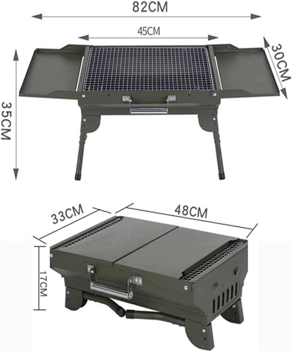 Portable Charcoal Grill Charcoal Barbecue Grill Foldable BBQ Grill Rack Portable Camping BBQ Grill Bracket Barbecue Accessories BBQ Grill for Outdoor