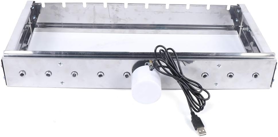 Stainless Steel Electric Skewer Barbecue Turner, Automatic and Electric Rotating Kabob Grill with 10pcs Skewers, Adjustable Width, Kebab Machine for Outdoor Family Events