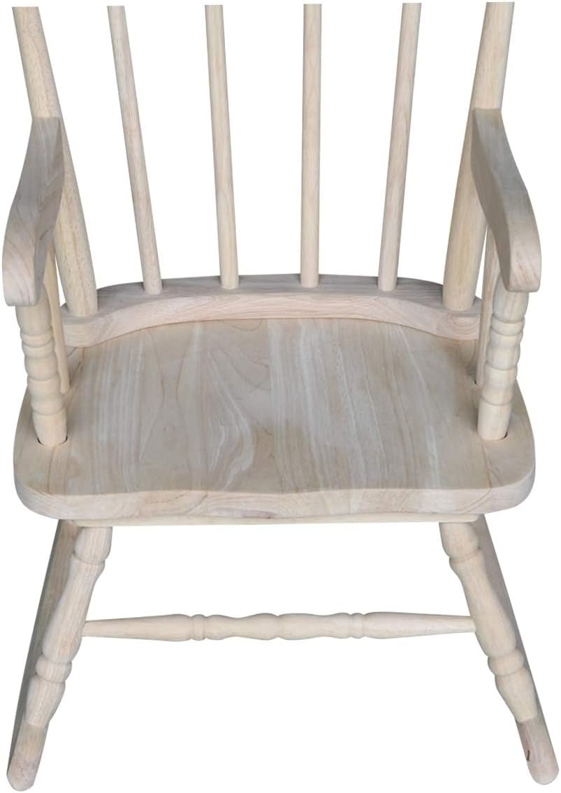 Rosebery Kids Traditional Solid Hardwood Rocking Chair, Natural Finish, 29.5' H x 20.47' W x 21.85' D, Durable Wooden Construction, Ready to Assemble, Perfect for Children's Room Seating
