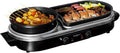 YYDS Hot Pot Large Capacity Barbecue Shabu-Roasting All-in-one Independent Temperature Control Barbecue Grill Hot Pot Shabu Grilled Electric Grill (Color : Black)