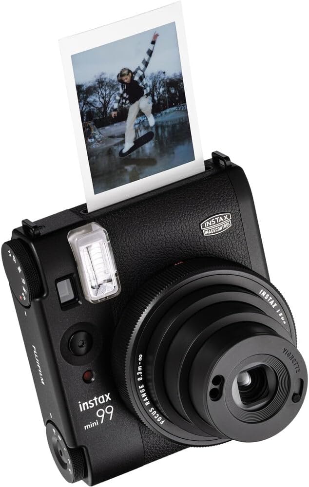 Fujifilm Instax Mini 99 Instant Camera Bundle with Fuji Instax Mini Instant Film Value Pack (40 Sheets) + Vintage Style Compatible Carrying Case - Black+ Photo Album – 64 Pockets + More