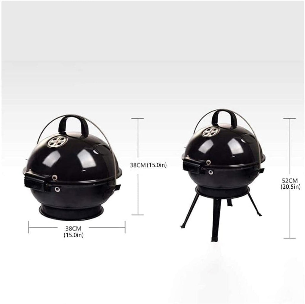 Portable Charcoal Grill Portable Round Charcoal Grill with Plated Steel Grates Stainless Steel Outdoor Folding Barbecue Grill Tools BBQ Grill for Outdoor