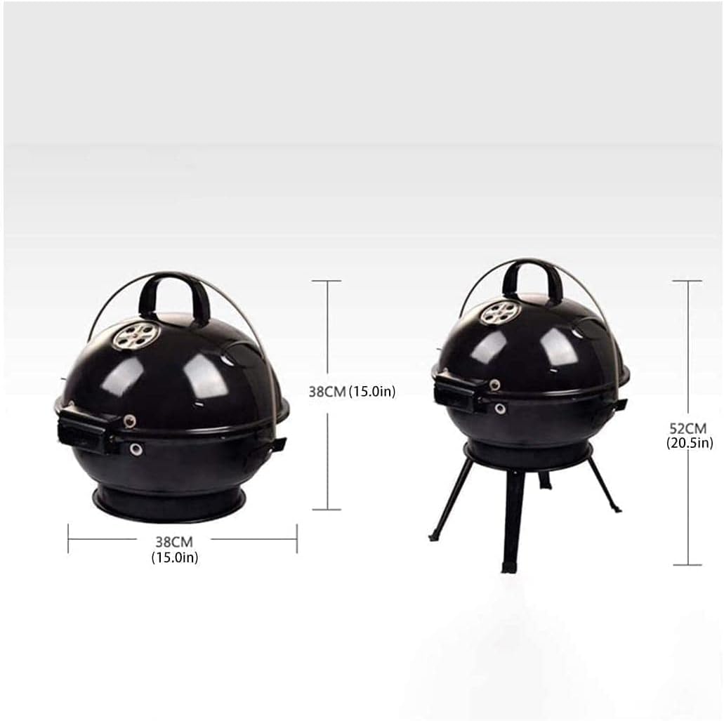 Portable Charcoal Grill Portable Round Charcoal Grill with Plated Steel Grates Stainless Steel Outdoor Folding Barbecue Grill Tools BBQ Grill for Outdoor