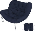 Outdoor Rocking Chair Cushions 6.3' Thick, Only Cushion, Waterproof, Fade-Resistant, Patio Egg Lounge Chair Cushion with 6 Straps, Indoor Papasan Chair Cushion (Navy Blue)