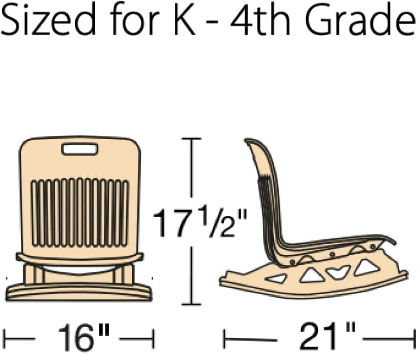 Virco ANFLROCK15 Analogy Floor Rocker Chair (10 Chairs) 15' Shell for Students Kindergarten - 2nd Grade, Comfortable Rocking Seating Option for Schools and Classrooms - Navy