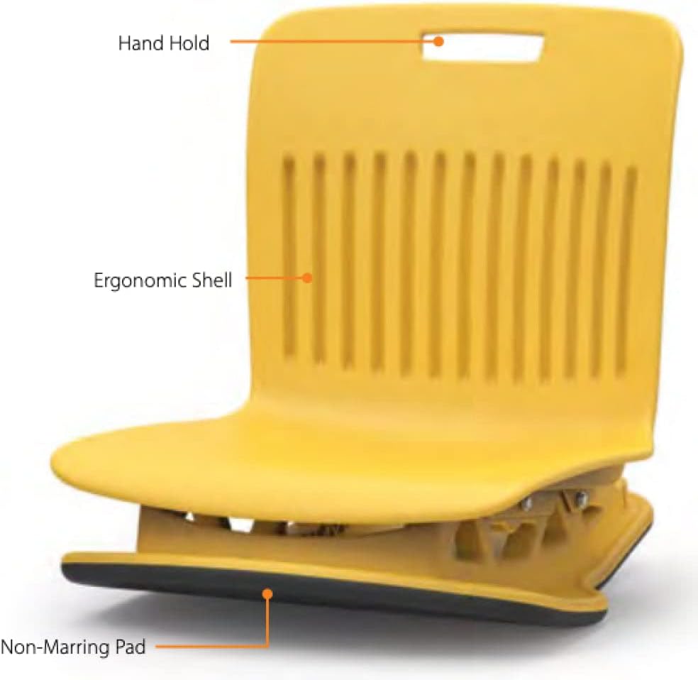 Virco ANFLROCK15 Analogy Floor Rocker Chair 15' Shell for Students Kindergarten - 4th Grade, Comfortable Rocking Seating Option for Schools and Classrooms - Green Apple (5 Chairs)