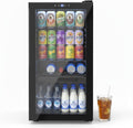 Dawmilon 3.2 Cu.Ft Mini Fridge, 120 Can Beverage Refrigerator with Glass Door, Adjustable Shelves & Temperature Control, Quiet Drink Cooler for Soda, Beer & Wine, Home Bar Office Bedroom