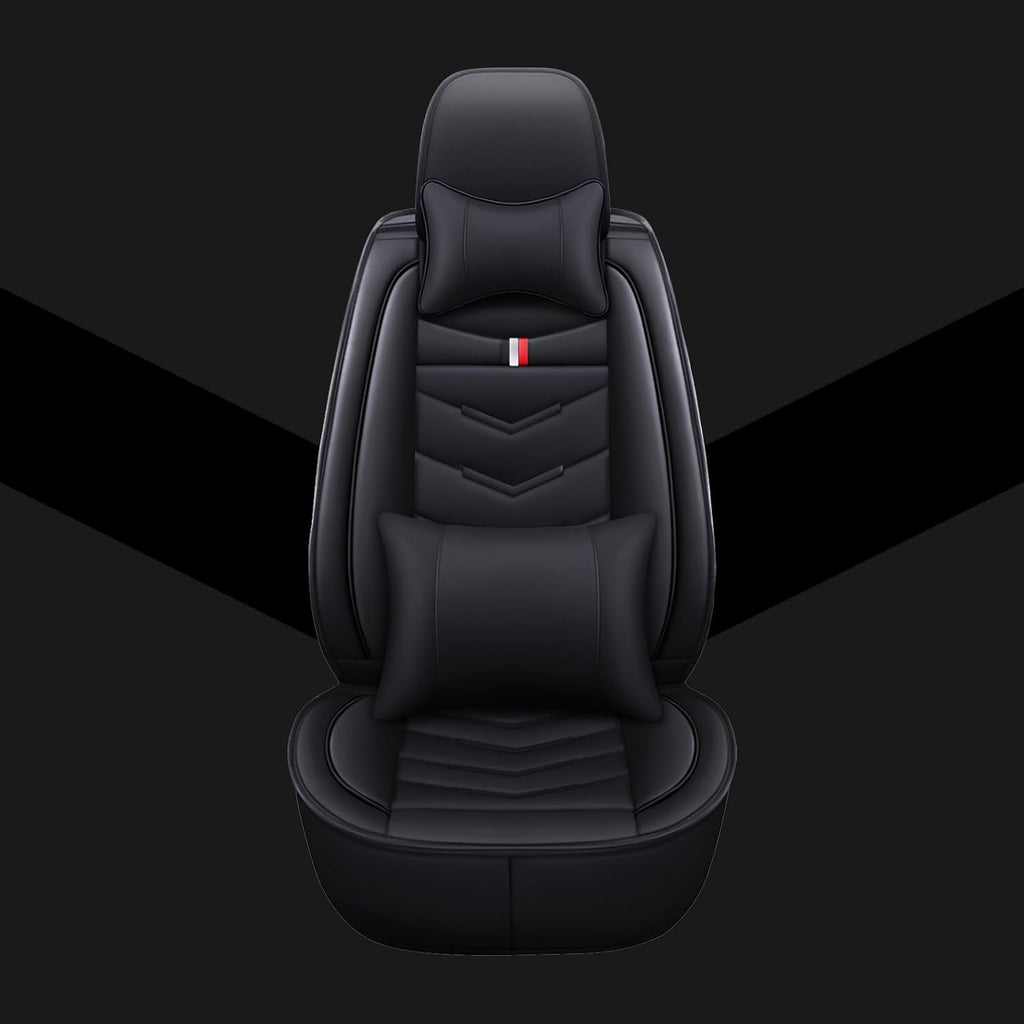 Car Seat Covers Fit for Ford Explorer 2000-2025, Leather Seat Covers for Car, Waterproof Non-Slip Durable Car Seat Protector(2 Seats with Pillow,Black)