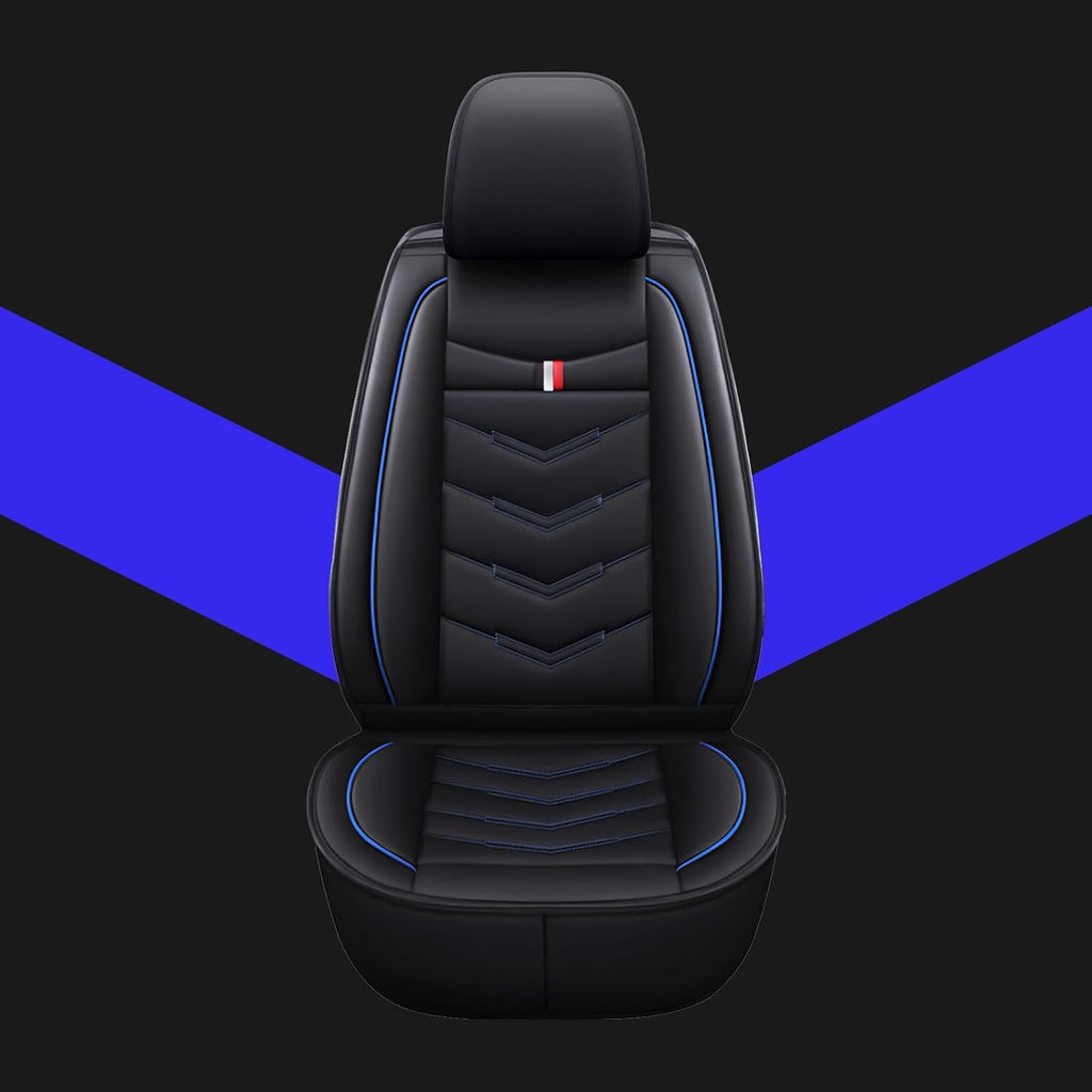 Car Seat Covers Fit for Chevy Suburban 2000-2025, Leather Seat Covers for Car, Waterproof Non-Slip Durable Car Seat Protector(5 Seats,Black Blue)