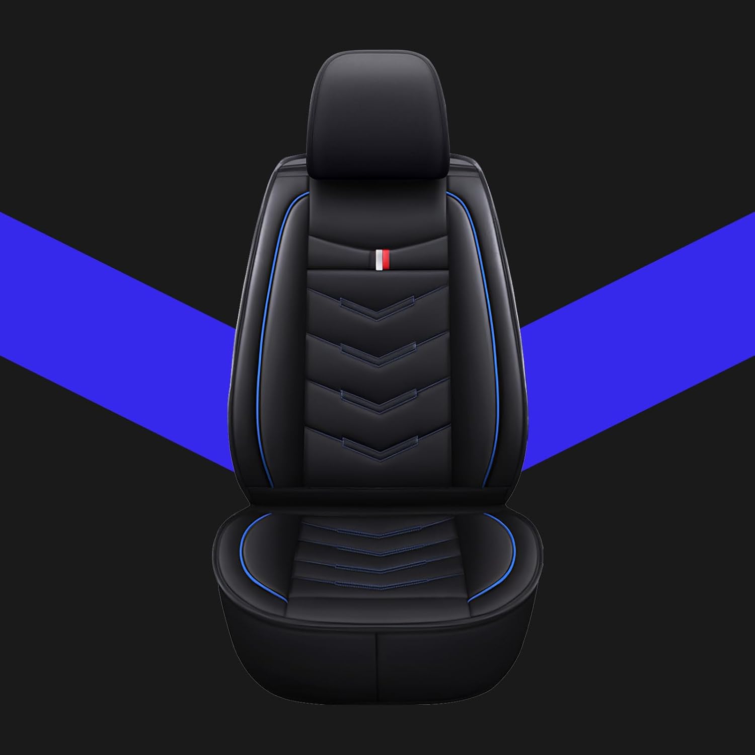 Car Seat Covers Fit for Chevy Suburban 2000-2025, Leather Seat Covers for Car, Waterproof Non-Slip Durable Car Seat Protector(5 Seats,Black Blue)