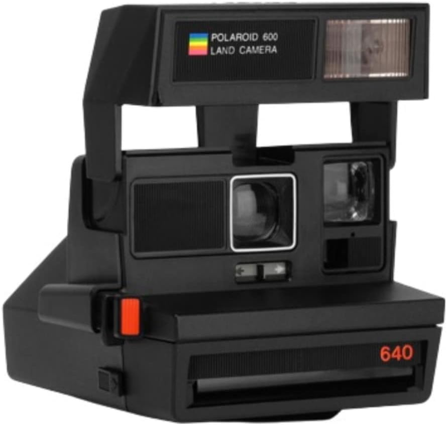 Polaroid 600 Model 640 Instant Film Camera (Black) with 8 Instant Photographs