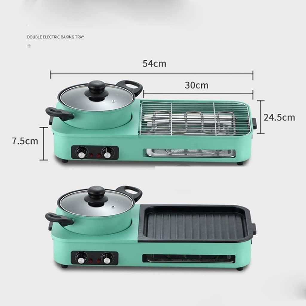 YYDS Hot Pot Multifunctional Pot Indoor Electric Grill Pan Smokeless Barbecue Grill Grill Shabu Hot Pot Electric Grill (Size : Pan-Fried)