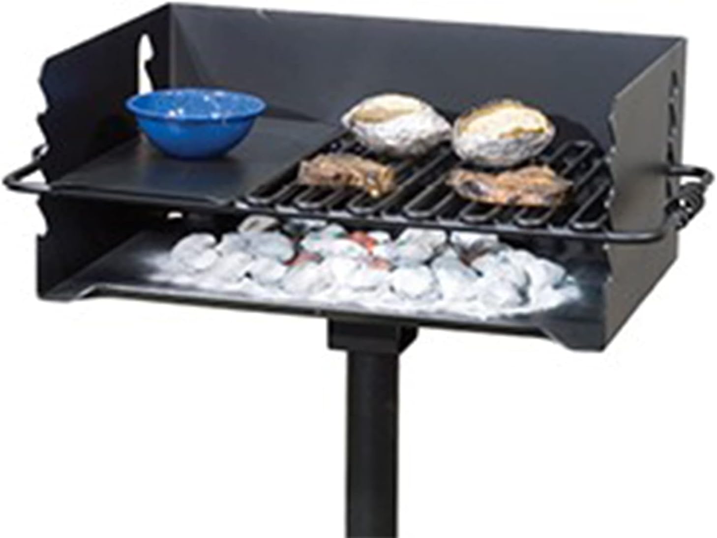 Pilot Rock 2 Pack Charcoal Grill, Jumbo Park Style Steel Outdoor BBQ, CBP-247