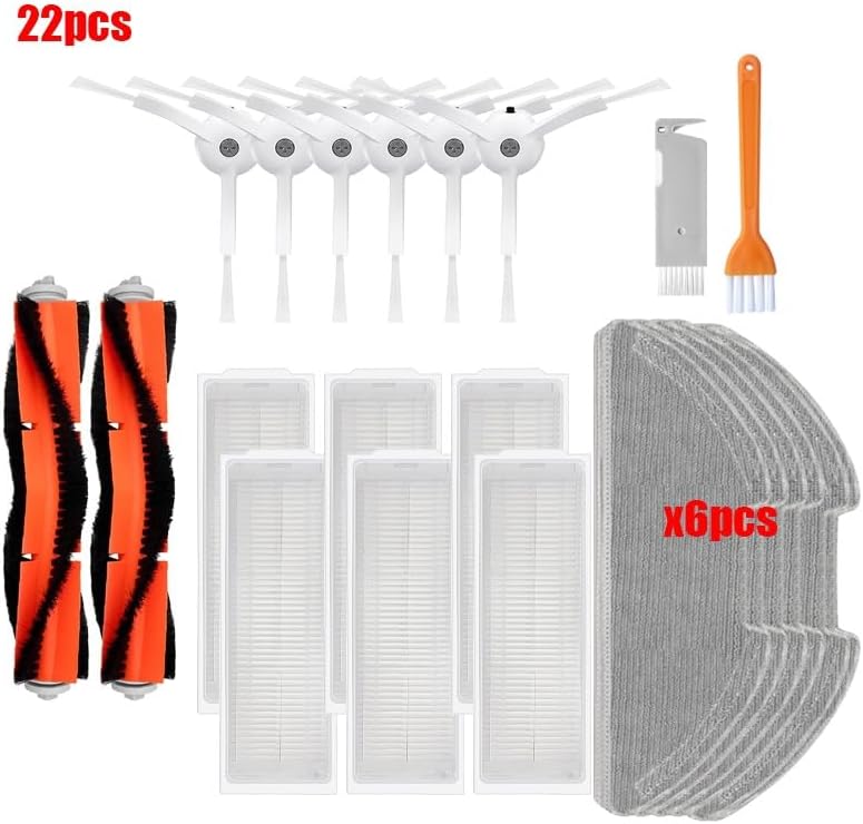 Hepa Filter Main Brush Mop Cloth Parts Compatible with XiaoMi Mi Robot Vacuum-Mop 2 Lite / 2 Pro/MJSTL / MJST1S / MJST1SHW Vacuum Cleaner(Set13)