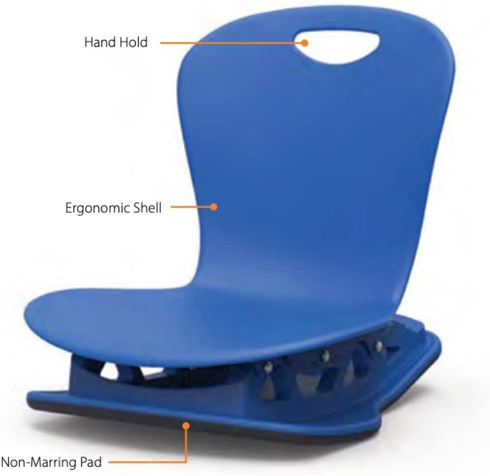 Virco ZFLROCK18 Floor Rocker Chair (2 Chairs) ZUMA Series 18' Shell for Students 3rd Grade - Adult, Comfortable Rocking Seating Option for Schools and Classrooms - Navy