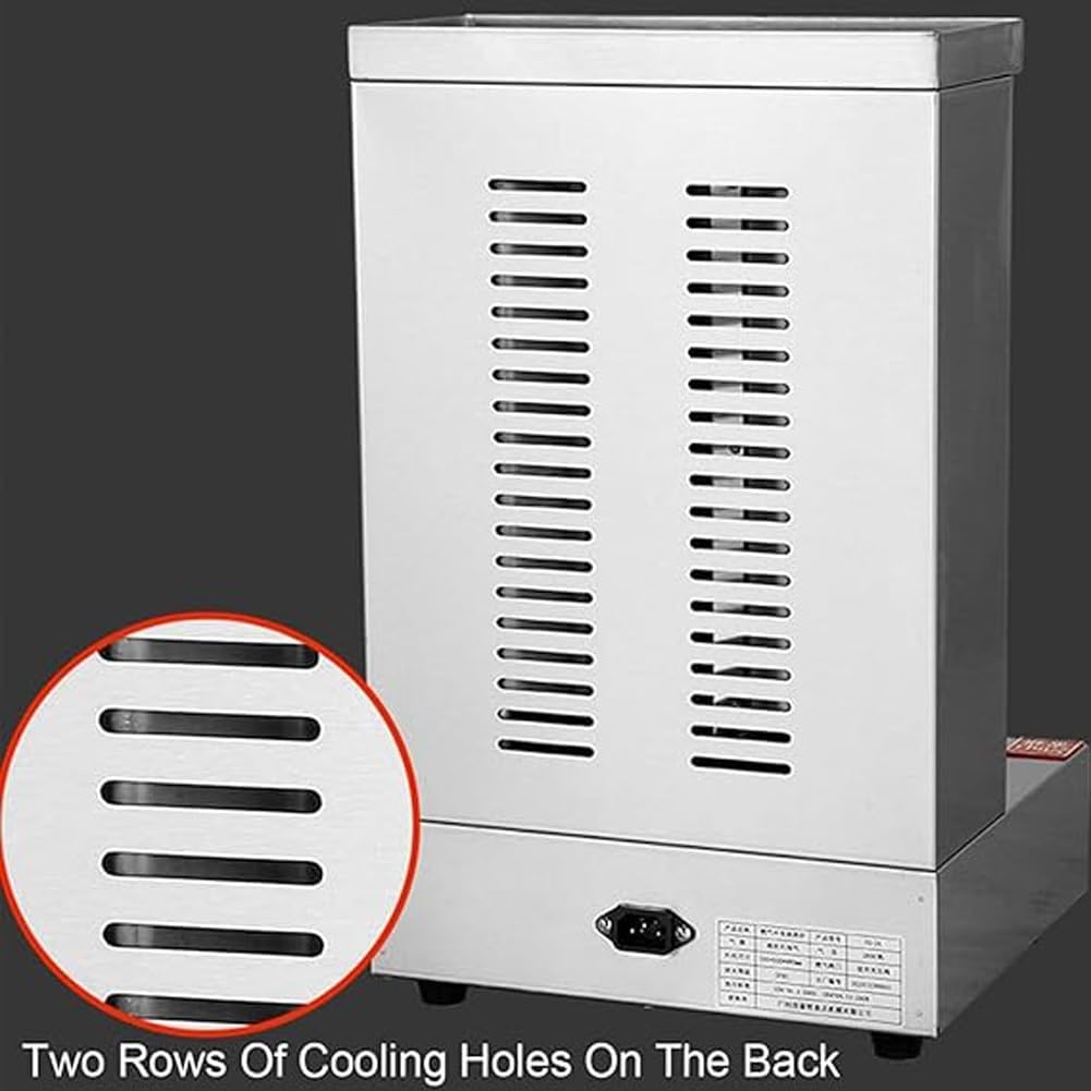 Commercial Vertical BBQ Shawarma Machine, 360° Rotating Automatic Propane Broiler with 2 Burners, Rotisserie Oven Doner Kebab Grill Machine, Adjustable Temperature,for Restaurant Home Kitchen Use