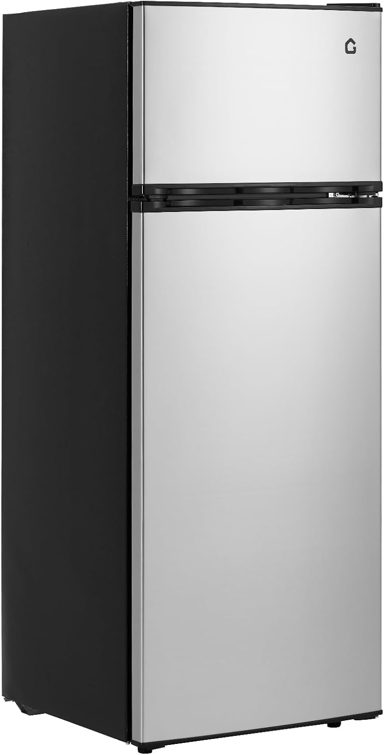 7.5 Cu. Ft. Compact Refrigerator | Two Door Mini Fridge with Energy-Efficient & Quiet Operation | for Dorm, Office, Bedroom, Kitchen, Bar Use with Adjustable Shelves