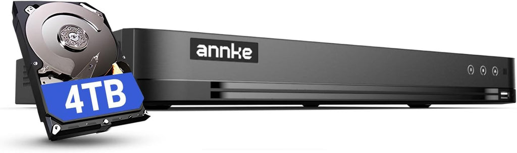 ANNKE 32 Channel H.265+ Security AI 3K Lite DVR Recorder with 4TB Hard Drive, 5-in-1 5MP Surveillance CCTV 32CH Hybrid DVR with Human/Vehicle for Home/Business Security Camera System, P2P Technology