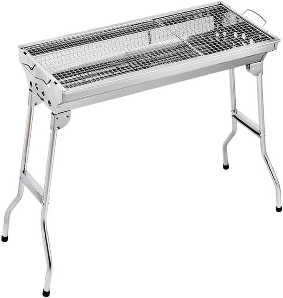 IRYZE Portable Charcoal Grill Stainless Steel Small Portable Folding Charcoal BBQ Grill with Non-Slip Feet Large Charcoal Grill for Outdoor Camping BBQ Grill for Outdoor