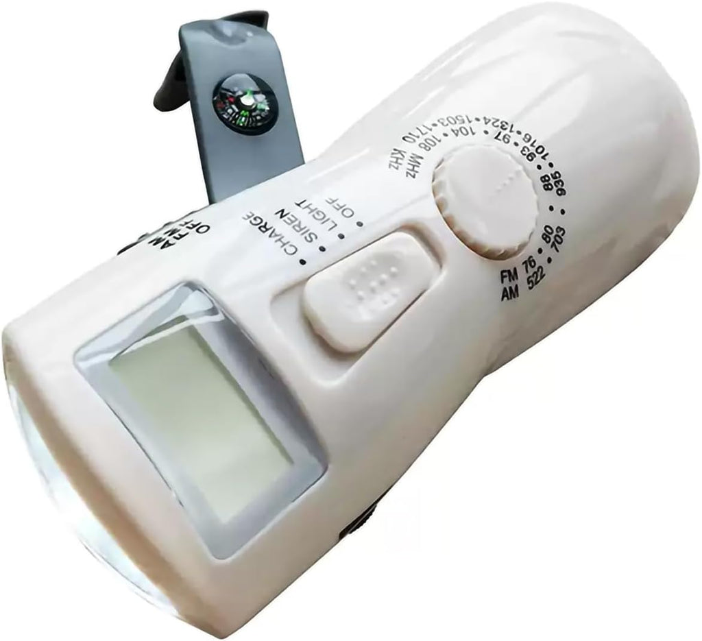 Hand Crank Power Bank with LED Flashlight, Portable Manual Generator Emergency Charger, Solar & USB Rechargeable Outdoor Power Supply for Camping, Hiking, and Survival Use