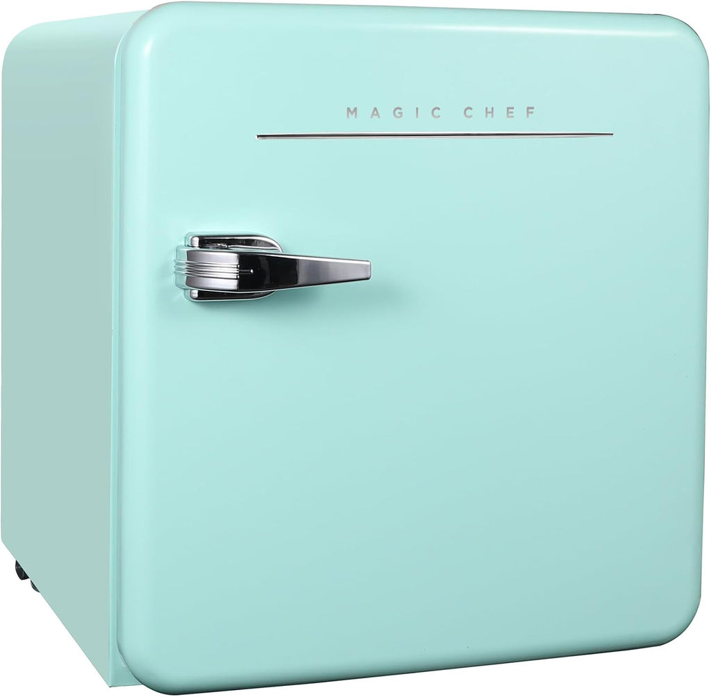 Magic Chef 17.5 in. 1.6 cu.ft. Retro Mini Refrigerator in Mint Green, Without Freezer