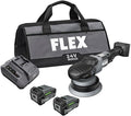 FLEX 24V Brushless Cordless Forced Random Orbital Polisher Kit, Variable Speed, 6-Inch, Ideal for Detailing, Body Shop & Repair, w/ (2) 5.0Ah Lithium Batteries & 160W Fast Charger - FX3331-2C