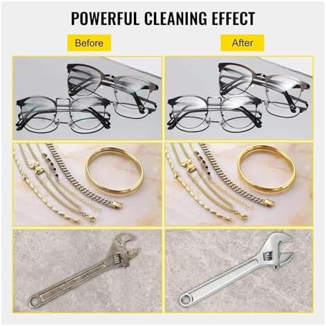 2L Ultrasonic Cleaning Machine - Digital Timer Stainless Steel, Efficient Cleaner for Jewelry, Glasses, Watches & Bathroom Accessories - Professional & Home Use