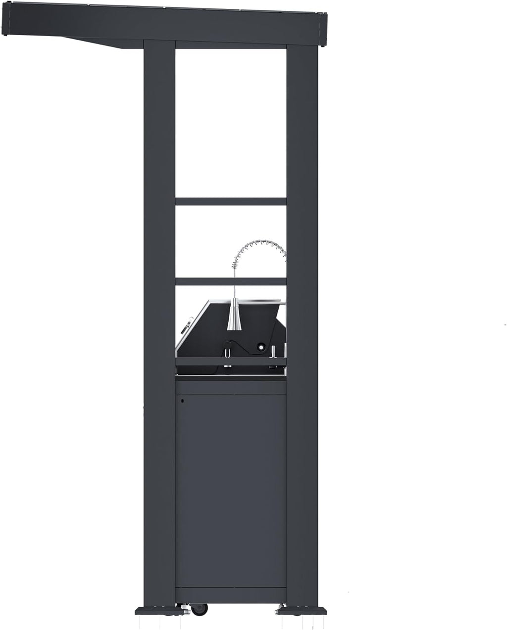 REDNGO 108-Inch 6-Burner 85000 BTU Stainless Steel Propane Gas Grill Outdoor Kitchen Island with Canopy,648Sq.In Cooking Area,Wine Cooler,Refrigerator,Rotisserie,for Backyard BBQ,Black