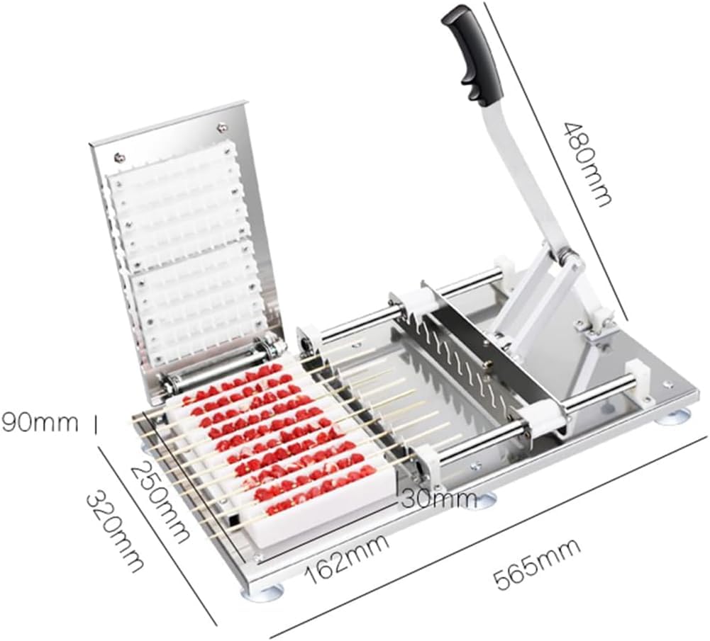 Stainless Steel 10-Hole BBQ Skewer Maker, Manual Kebab Machine for Mutton and Meat, Perfect for Outdoor Picnics & Camping, Durable Skewer Mould, Silver