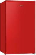 BANGSON Mini Fridge with Freezer, 3.2Cu.Ft, Single Door Small Refrigerator, Energy-efficient, Low Noise, Mini fridge for Bedroom Dorm and Office, Red