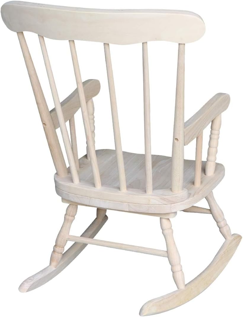 Rosebery Kids Traditional Solid Hardwood Rocking Chair, Natural Finish, 29.5' H x 20.47' W x 21.85' D, Durable Wooden Construction, Ready to Assemble, Perfect for Children's Room Seating