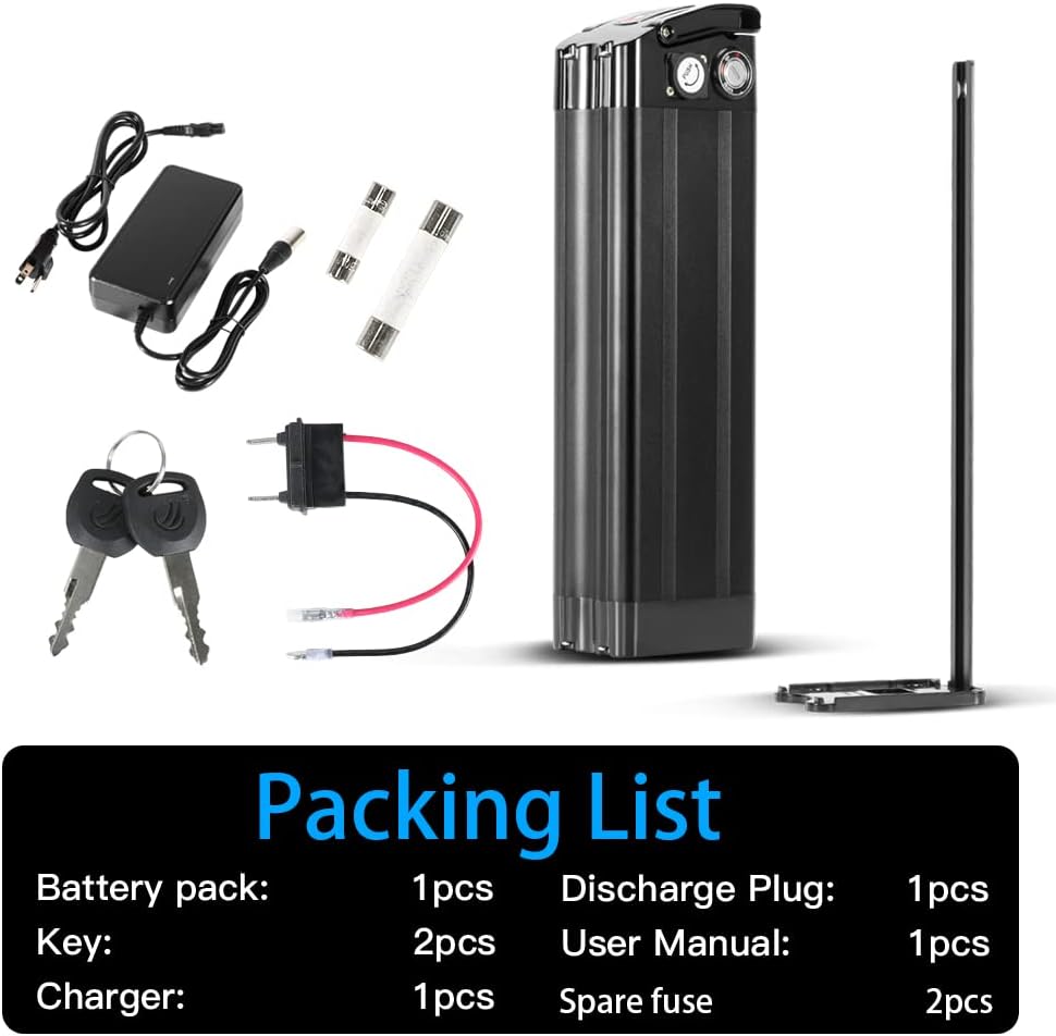 YS YOSE POWER 48V 13Ah Ebike Battery Electric Bike Battery for 250W 350W 500W 750W 1000W Motor Black SliverFish Battery with USB Port Electric Bicycle pedelec Lithium Batteries (48V13AH 200-1000W