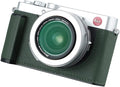 Camera Half Case for Leica D-LUX7,Vintage Metal Genuine Leather Instant Camera Protective Cases Stylish Portable Shockproof (GreenD)