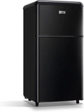 Compact Refrigerator 3.5 Cu.Ft WANAI Classic Retro Refrigerator 2 Door Mini Refrigerator Adjustable Remove Glass Shelves Refrigerator Suitable for Dorm Garage and Office