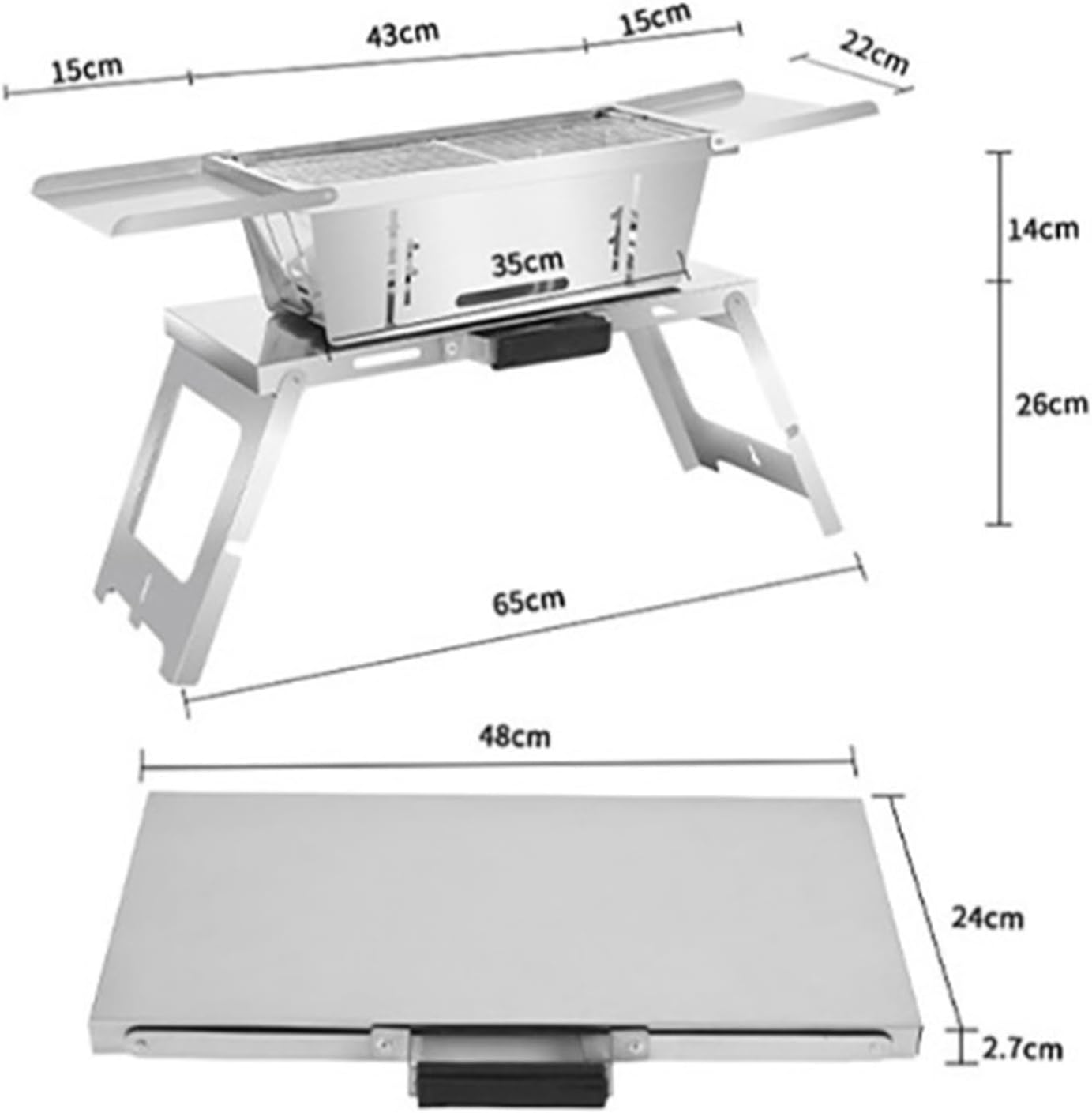 Portable Charcoal Grill Portable Charcoal Grill Stainless Steels BBQ Grill for Garden Outdoor Cooking Camping BBQ Grill for Outdoor