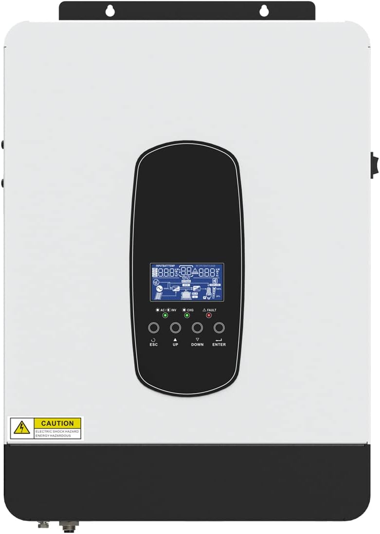 Y&H 2200W Solar Hybrid Inverter DC12V to AC230V,Off-Grid Pure Sine Wave Inverter with 80A MPPT Solar Charger+AC Charger,Max PV 2000W DC55-450V Input,fit for 12V Lead-Acid/Lithium Battery