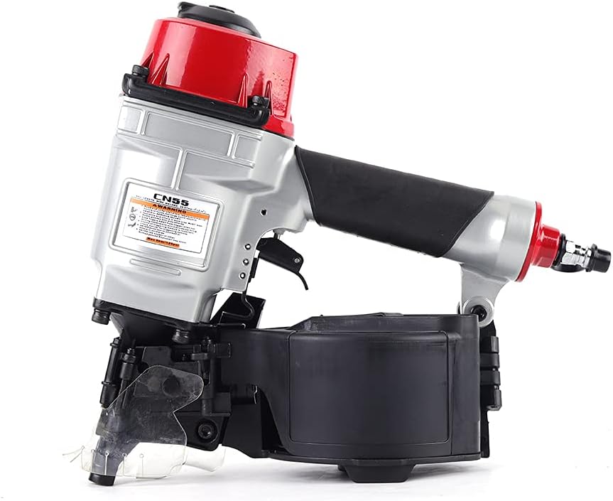 Pneumatic Coil Siding Nailer Industrial Portable Nail Gun with 350 Nails Capacity Tool-Free, Ergonomic Lightweight Depth Adjustable Side Load Magazine Nailing Machine for Wood Fence DIY Tools
