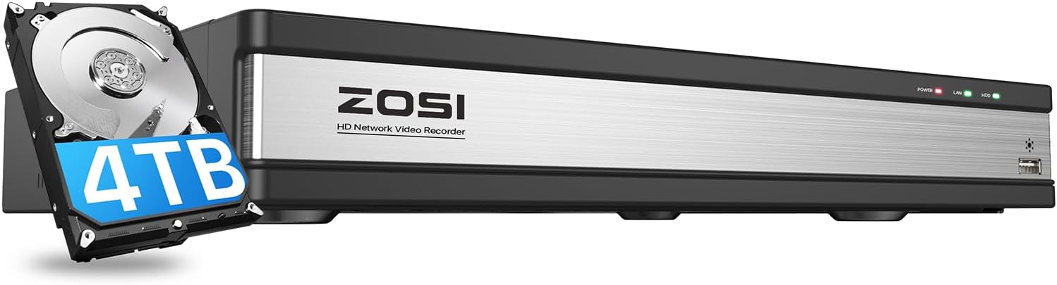 ZOSI H.265+ 16Channel 1080P 4-in-1 Hybrid Analog/AHD/TVI/CVI Security DVR Recorder for 960H/720P/1080P CCTV Security Surveillance Cameras,Remote Access, Motion Detection, Alert Push(No Hard Drive)