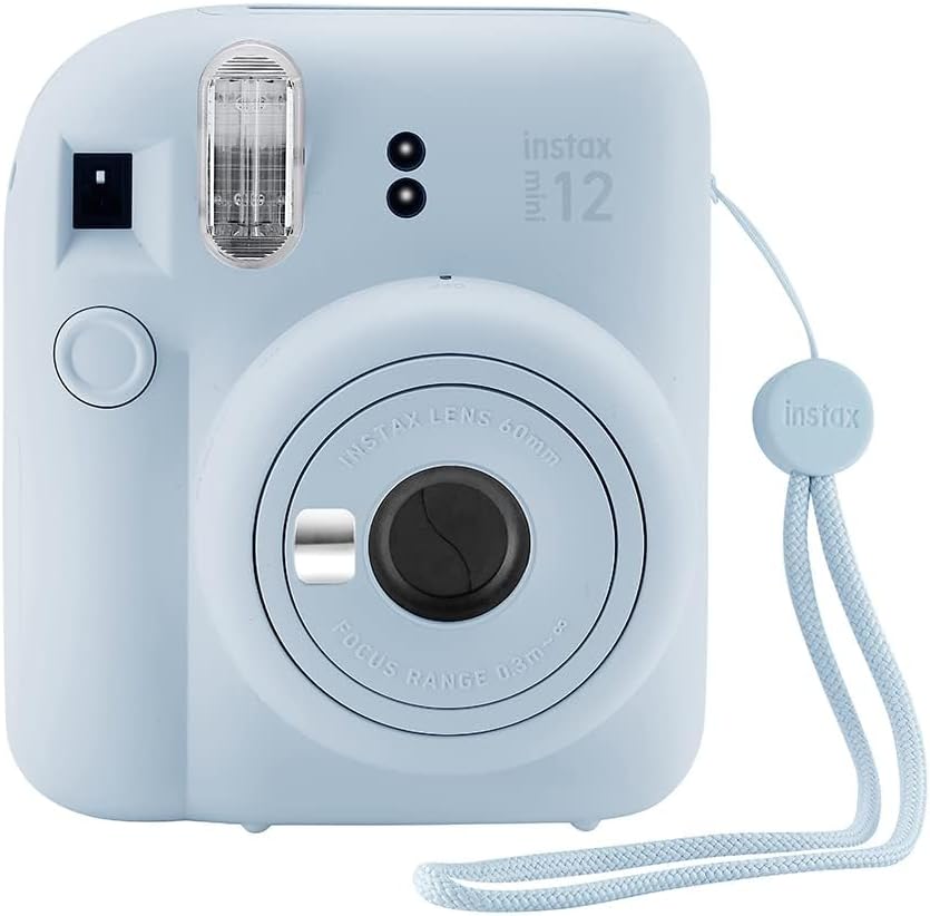 Fujifilm Instax Mini 12 Instant Camera + 40 Photo Prints + Quality Photo Value Bundle, Case, Decoration Stickers, Frames, Photo Album, (Pastel Blue)