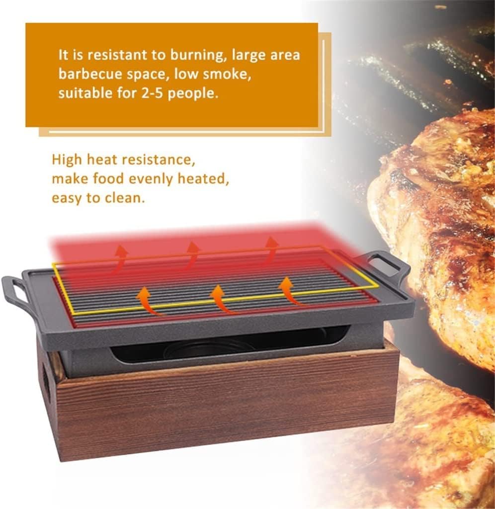 IRYZE Portable Charcoal Grill Portable BBQ Grill Barbecue Grill Charcoal BBQ Oven Non-Stick Cooking Tools BBQ Grill for Outdoor (Size : 35x21cm)