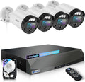 【90-Day Storage & 2-Way Audio】 Outdoor Wired Security Camera System, Wired Home Security Camera Systems, Home Video Surveillance DVR Kits