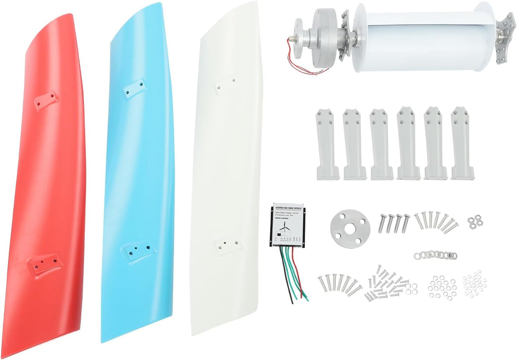 100W Vertical Wind Generator, 24V Output Wind Turbine with Controller, Aerodynamic Design, 3 Blades, Auto Windward Adjustment, Ideal for Boats, Gazebos and Mobile Homes (24V)