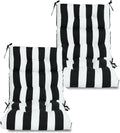 High Back Chair Cushions Set of 2, Adirondack Chair Cushion with Waterproof, Rocking Chair Cushion for Outdoor Patio, Garden Porch 45'x 22'x 4 (2, Black and White B)