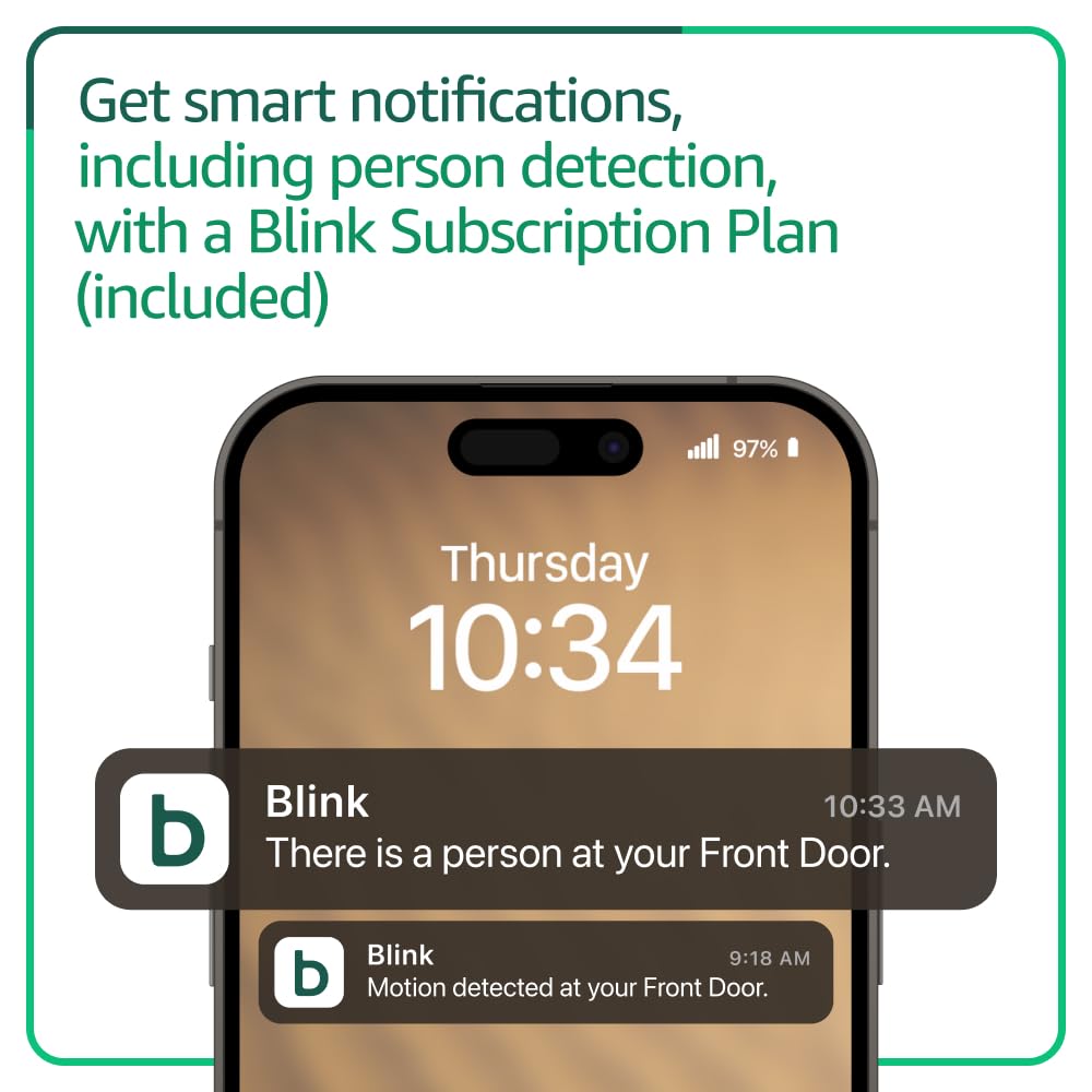 Blink Video Doorbell with 1-Year Subscription – Head-to-toe HD view, two-year battery, Sync Module Core included – System (White)